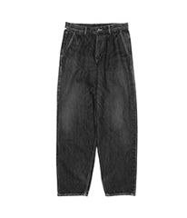 Selvage Denim Two Tuck Tapered Pants［GU251-40187DB］BLACK_DARK FADE【2025SS】【SOLDOUT】