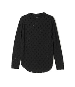 《SALE》Mock Neck Tee - Cutwork［QT1065］Black【2025SS】 