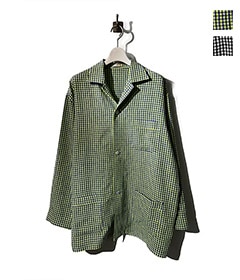 ウォーターツイストリネン ギンガムチェック スリーピングジャケット［C251F04B02］【2025SS】【SOLDOUT】