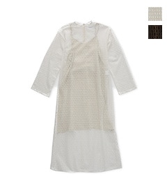 《SALE》COTTON POLYESTER BLOCK LACE ONEPIECE［25SOP-#707LL］【2025SS】