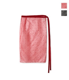 《SALE》POLYESTER NYLON SHEER CUT JACQUARD WRAP SKIRT［25SSK-#812L］【2025SS】