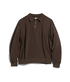 HALF ZIP LONG SLEEVE SHIRT［015FD252012］BROWN【2025AW】