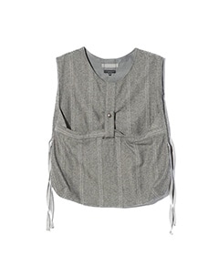 Newsboy Vest - Wool Striped HB［RV122］Lt.Grey【2025AW】