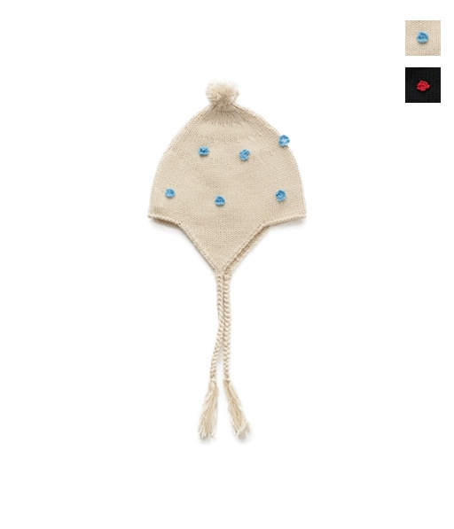 EAR FLAP KNIT BEANIE FLOWER［25WKN-#934SF］【2025AW】