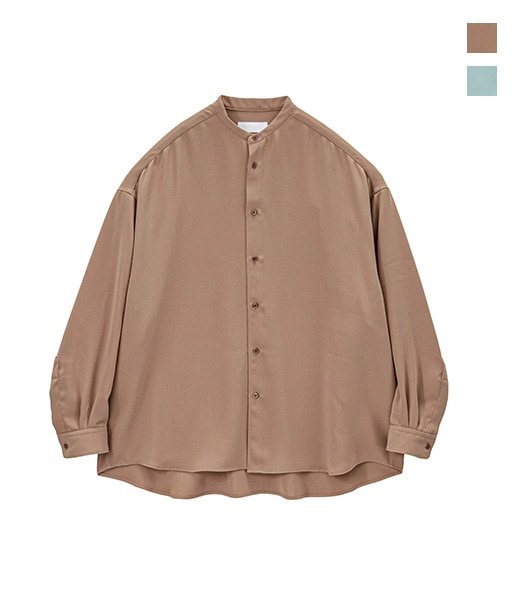 Satin Oversized Band Collar Shirt［GL261-50078C］【2026SS】