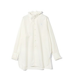 《会員限定SALE》Frill Stand Collar Shirt［RV1036］White【2025AW】