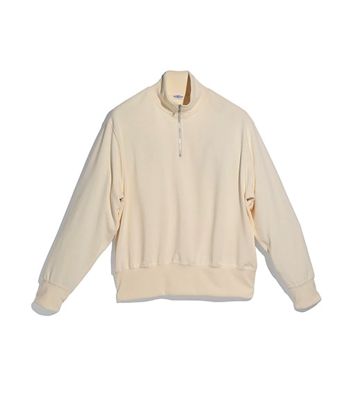 POLYESTER HALE ZIP LONG SLEEVE SHIRT【015FD261006】NATURAL【2026SS】