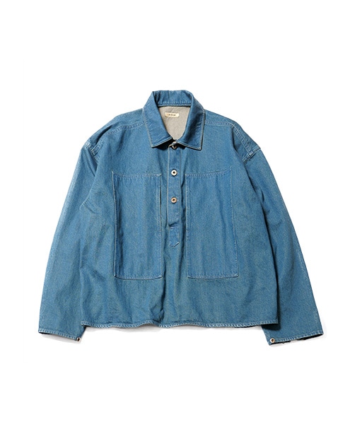 AGED GARMENT WASH BLUE SHUTTLE DENIM HYPER BIG SINGLE NEEDLE US ARMY PULLOVER JACKET［IT26S083］【2026SS】