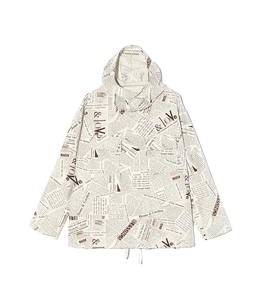 Cagoule Shirt - Cotton Newspaper Print Canvas［SW036］【2026SS】
