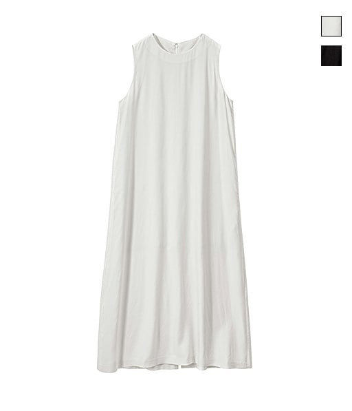 Viscose Cupro Back Satin Sleeveless Dress［GL261-60357］【2026SS】