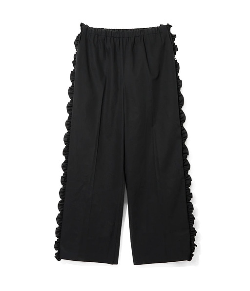 Frill Side Flare Pant - Twill［TX1023］Black【2026AW】【SOLDOUT】