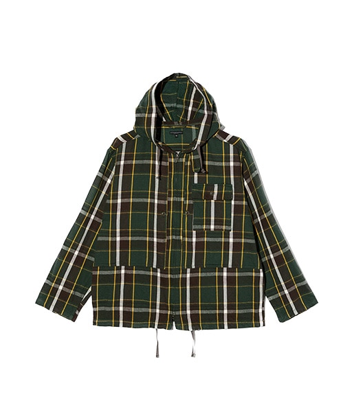 Zip Hooded Shirt - Cotton Heavy Twill Plaid［TX072］【2026AW】