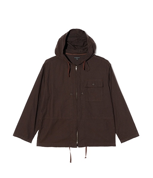 Zip Hooded Shirt - Cotton Brushed Twill［TX069］Dk.Brown【2026AW】【SOLDOUT】