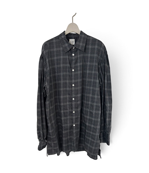 SZ BOIL COTTON SMOCK SHIRTS［26W-BIS-SH04］TOP GRAY CHECK【2026AW】