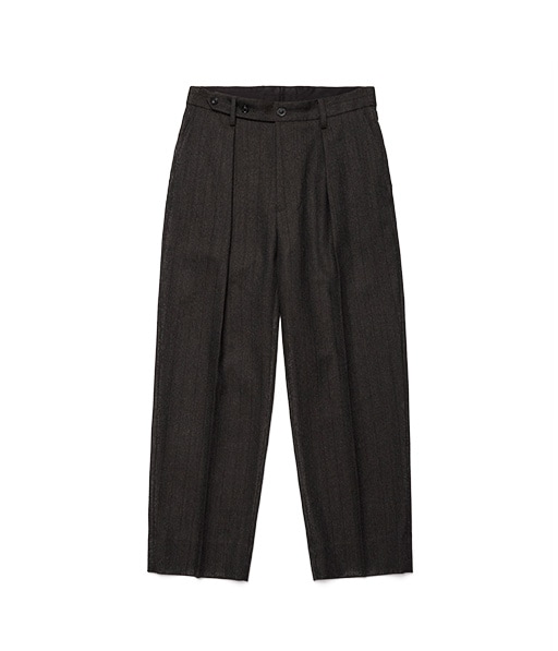 MELANGE BARATHEA STRIPE TUCKED TROUSERS［UPT78-LC268-B］【2026AW】