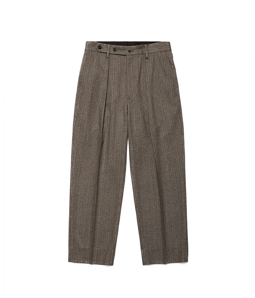 W/S HERRINGBONE STRIPE TUCKED TROUSERS［UPT78-LC258-A］【2026AW】