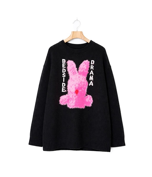 Pink Rabbit Wide Knit Sweater［BSD26AW-14］BLACK【2026AW】