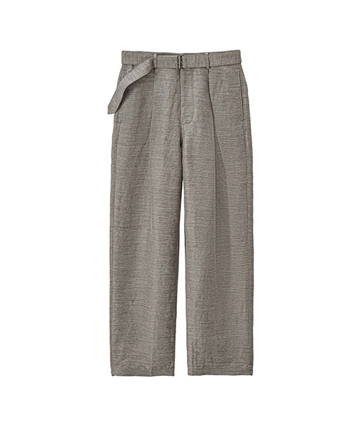 Linen Cupro Back Satin Belted Pants［GM261-40371］【2026SS】