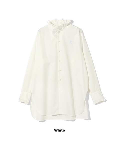 《SALE》Frill Stand Collar Shirt［RV1036］White【2025AW】