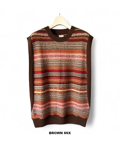 CASHMERE FAIRISLE MIDDLE VEST［25W-BIS-KN02L］【2025AW】