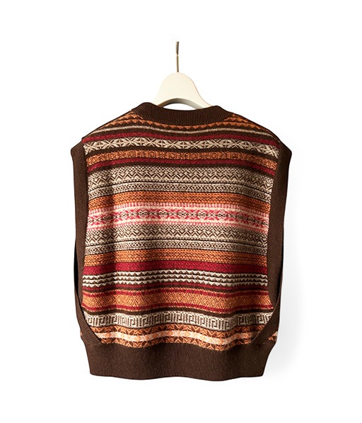 CASHMERE FAIRISLE SHORT VEST［25W-BIS-KN02S］【2025AW】