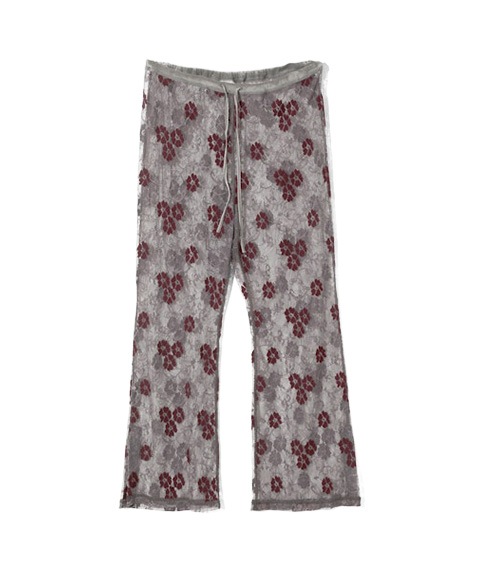 《SALE》Slit Flare Pants - Flower Lace［RV1078］Grey【2025AW】
