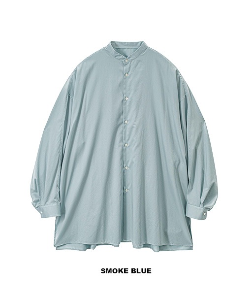 Silicon Poplin Deep Slit Band Collar Shirt［GL261-50184］【2026SS】