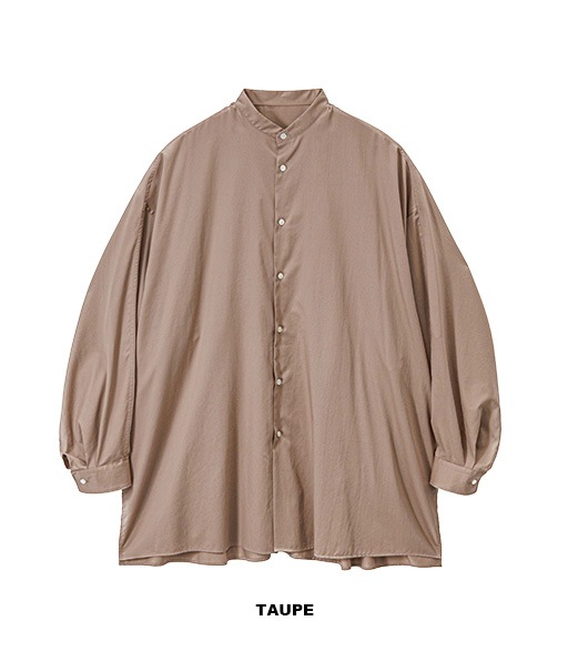 Silicon Poplin Deep Slit Band Collar Shirt［GL261-50184］【2026SS】