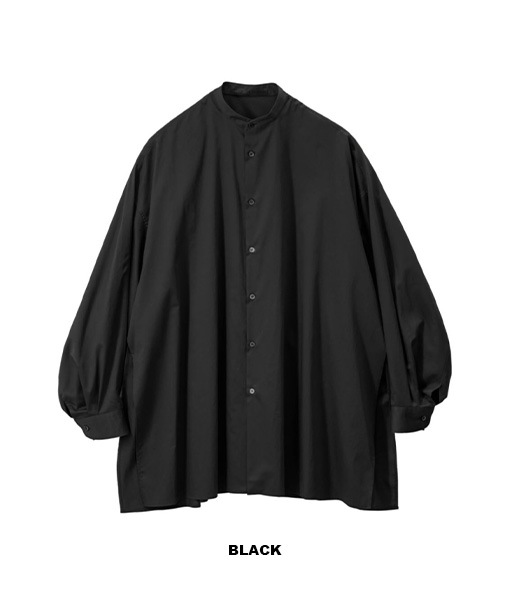 Silicon Poplin Deep Slit Band Collar Shirt［GL261-50184］【2026SS】