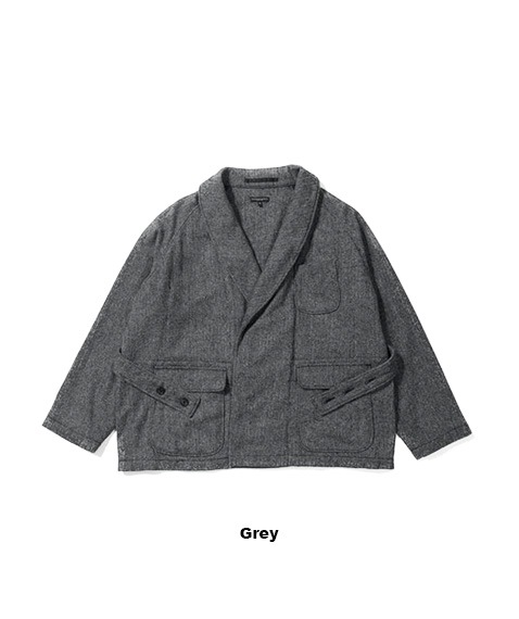 Smoking Jacket - Poly Wool Herringbone［PS275］【2024AW】【SOLDOUT】