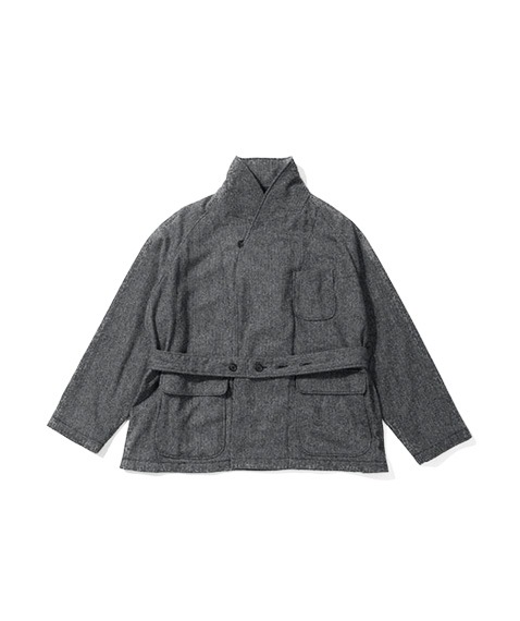 Smoking Jacket - Poly Wool Herringbone［PS275］【2024AW】【SOLDOUT】