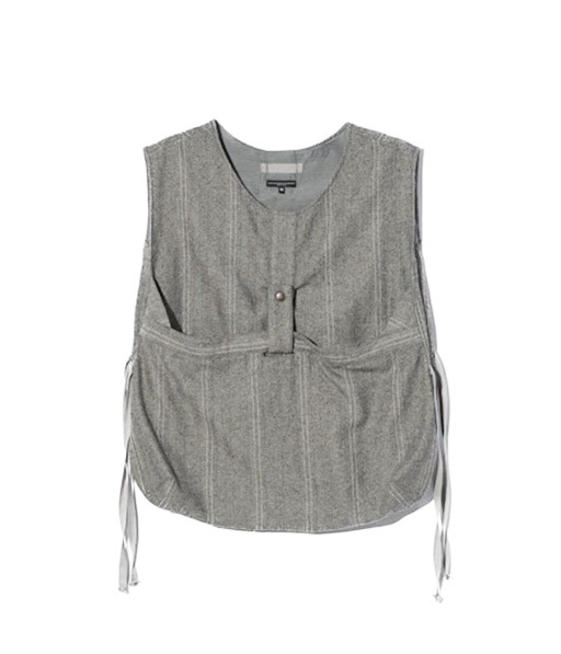 Newsboy Vest - Wool Striped HB［RV122］Lt.Grey【2025AW】