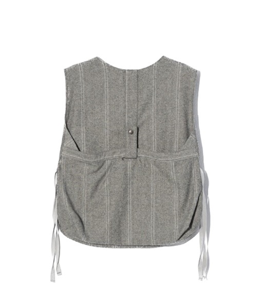 Newsboy Vest - Wool Striped HB［RV122］Lt.Grey【2025AW】