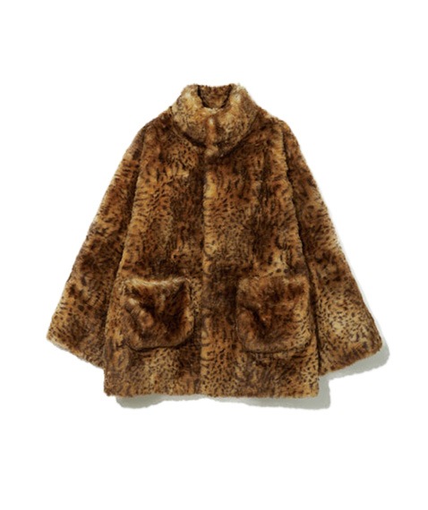 Eco Fur Stand Up Collar Coat - Leopard［PS1049］【2024AW】【SOLDOUT】