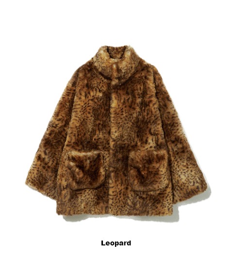 Eco Fur Stand Up Collar Coat - Leopard［PS1049］【2024AW】【SOLDOUT】