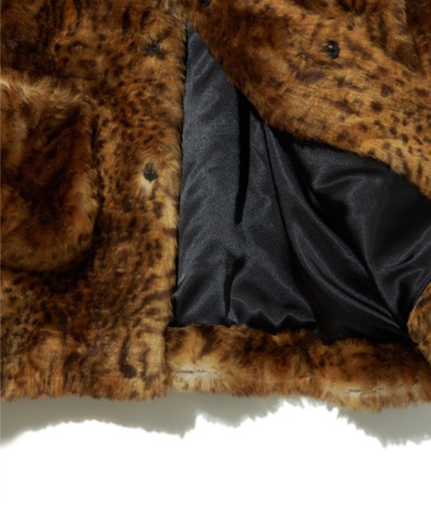 Eco Fur Stand Up Collar Coat - Leopard［PS1049］【2024AW】【SOLDOUT】