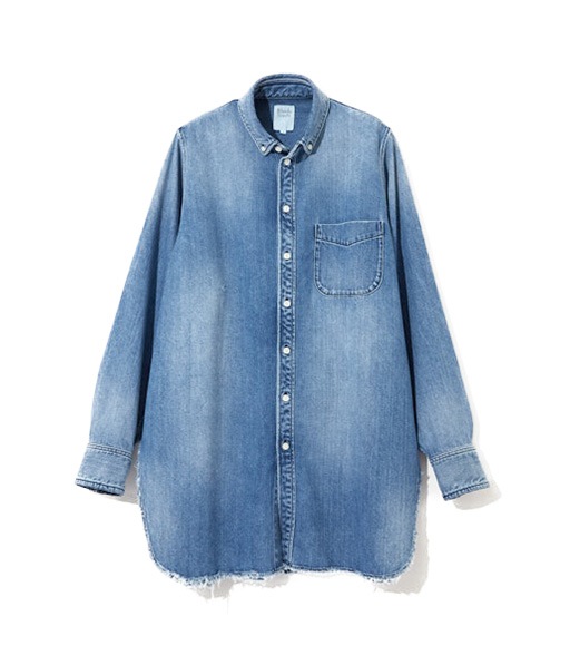 Button-down Shirt - Damaged Denim［SW1038］【2025AW】