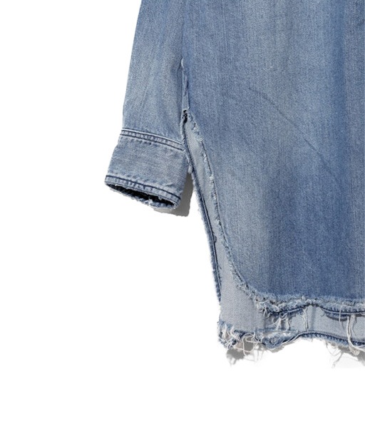 Button-down Shirt - Damaged Denim［SW1038］【2025AW】