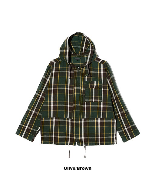Zip Hooded Shirt - Cotton Heavy Twill Plaid［TX072］【2026AW】