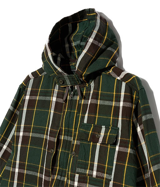 Zip Hooded Shirt - Cotton Heavy Twill Plaid［TX072］【2026AW】