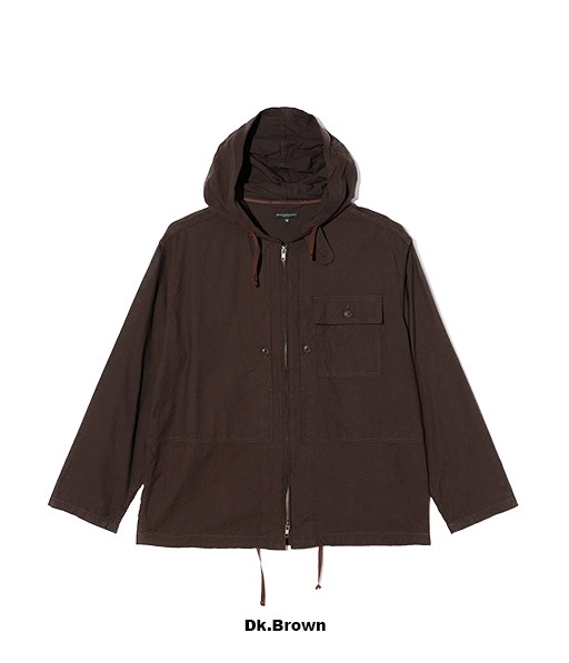 Zip Hooded Shirt - Cotton Brushed Twill［TX069］Dk.Brown【2026AW】【SOLDOUT】