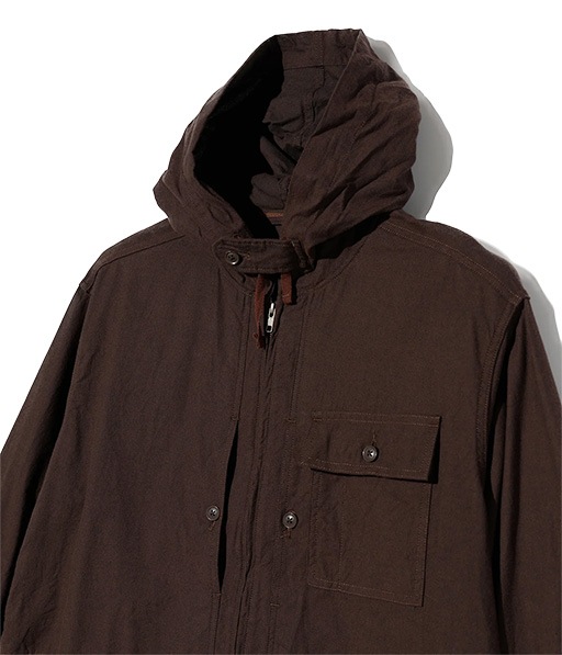 Zip Hooded Shirt - Cotton Brushed Twill［TX069］Dk.Brown【2026AW】【SOLDOUT】
