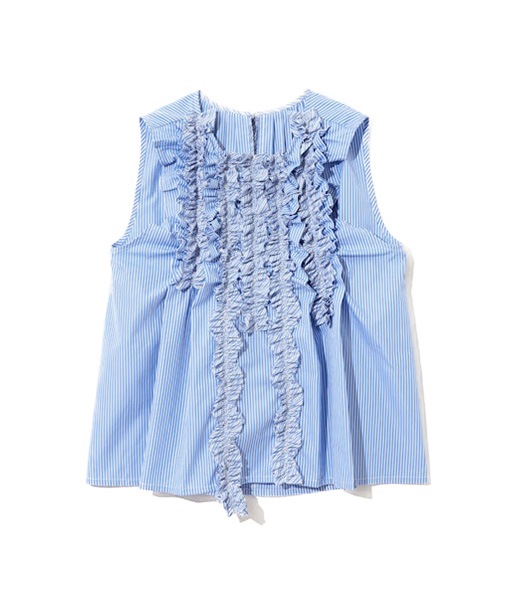 《SALE》Sleeveless Frill Shirt - Stripe［SW1013］【2026SS】