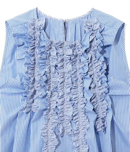 《SALE》Sleeveless Frill Shirt - Stripe［SW1013］【2026SS】