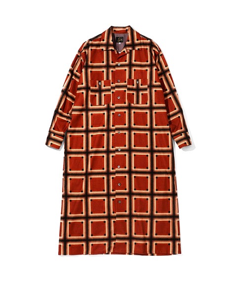 SALE》One-up Shirt Dress - R/C Flannel Cloth / Printed［LQ154］Brn 