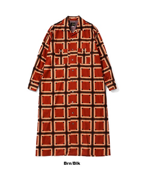 《SALE》One-up Shirt Dress - R/C Flannel Cloth / Printed［LQ154］Brn/Blk