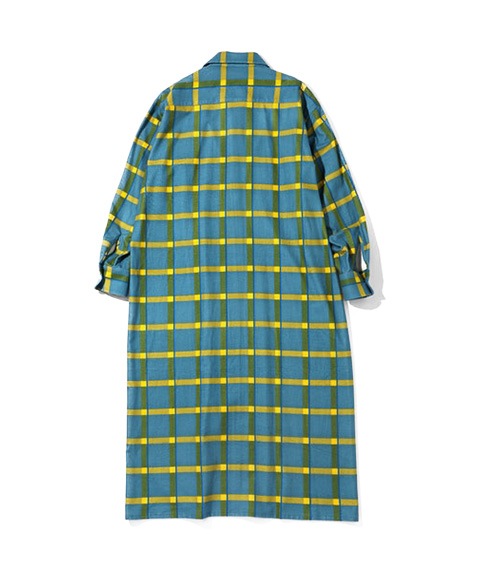 SALEOne-up Shirt Dress - R/C Flannel Cloth / PrintedLQ154Sax