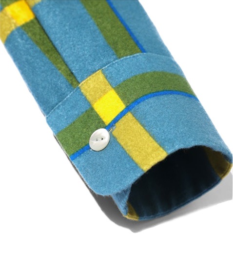 SALEOne-up Shirt Dress - R/C Flannel Cloth / PrintedLQ154Sax