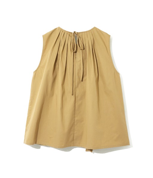 Sleeveless Frill Shirt - Twill［SW1016］Beige【2026SS】【SOLDOUT】