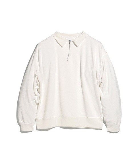 《SALE》HALF ZIP LONG SLEEVE SHIRT［015FD252012］WHITE【2025AW】